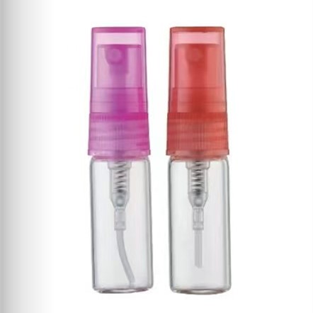 Striped threaded perfume sample atomizer